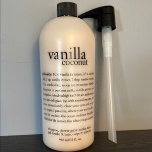 Philosophy Vanilla Coconut Shampoo Shower Gel Body Wash Body Wash 32oz w Pump